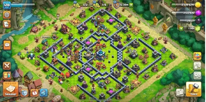 COC258 TH13 Semi Max Anime Theme BK58 AQ61 Minion Prince44 Warden32 Champ16 Spiky Ball Fireball Magic Mirror Meteor Staff 5 Builders 1501 Gems